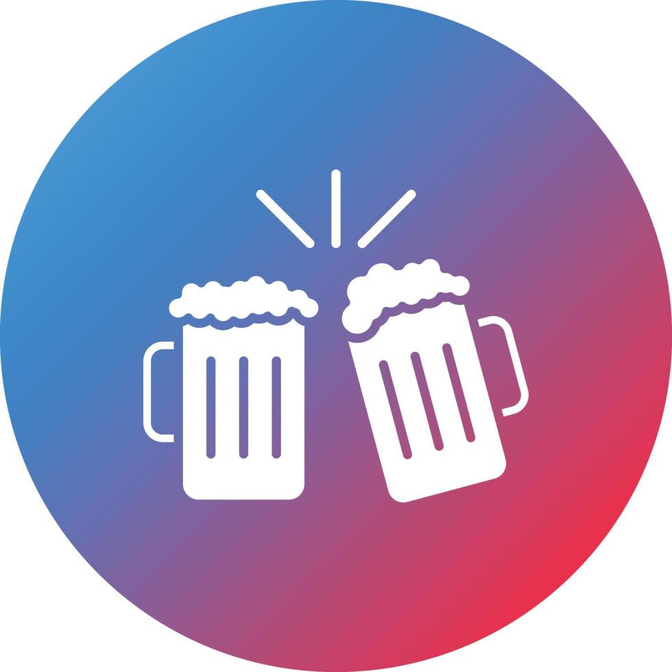 Cheers Glyph Circle Gradient Background Icon vector