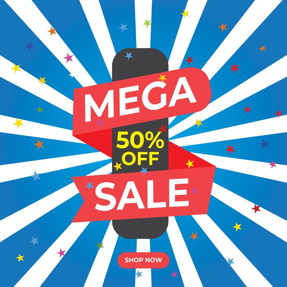 amazing mega sale post design vector