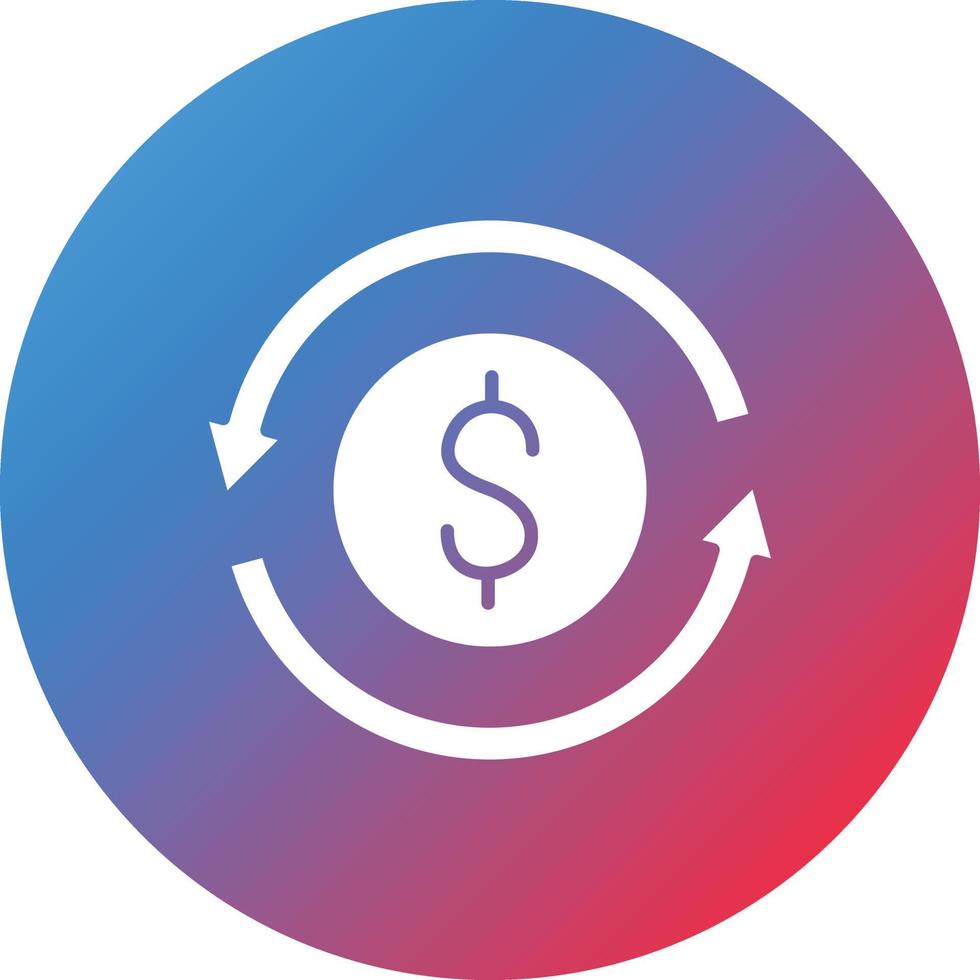 Money Transfer Glyph Circle Gradient Background Icon vector
