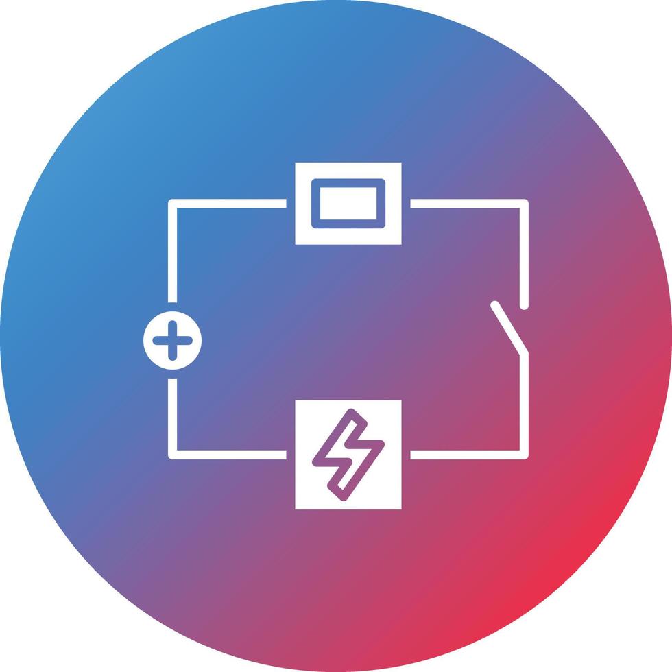 Electric Circuit Glyph Circle Gradient Background Icon vector