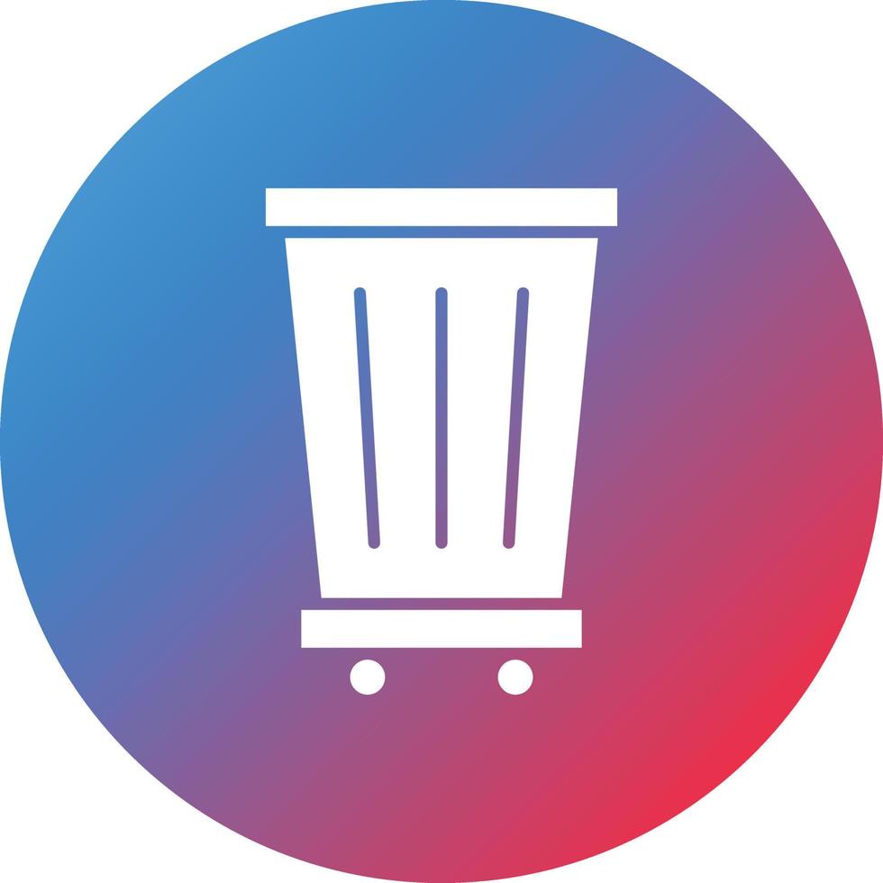 Trash Can Glyph Circle Gradient Background Icon vector