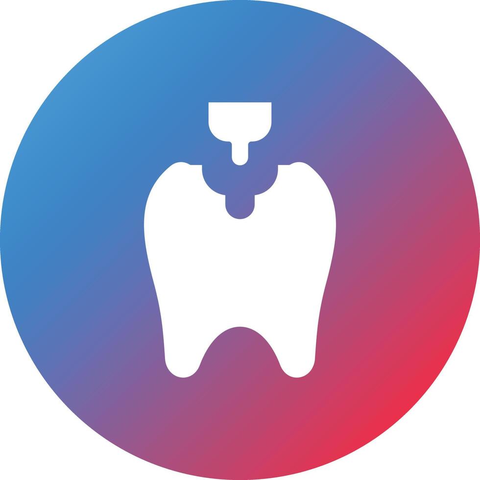 icono de fondo degradado de círculo de glifo de relleno dental vector