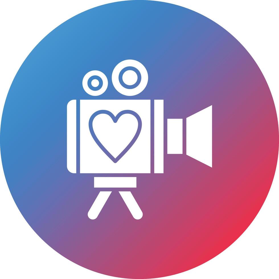 Video Camera Glyph Circle Gradient Background Icon vector