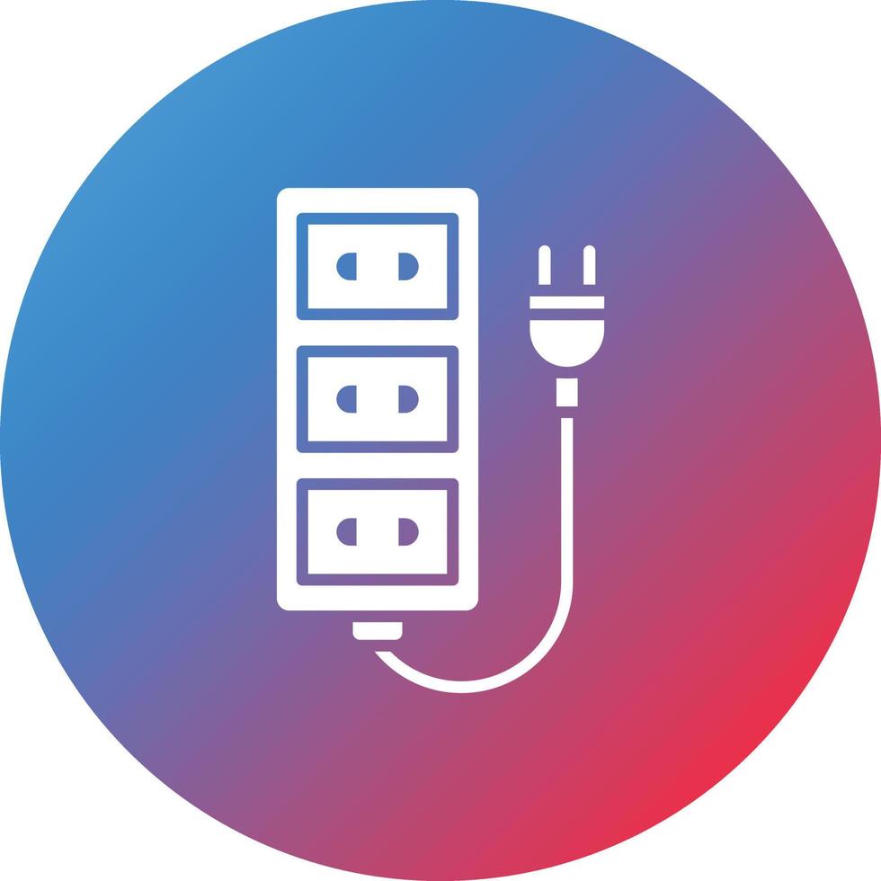 Extension Cord Glyph Circle Gradient Background Icon vector
