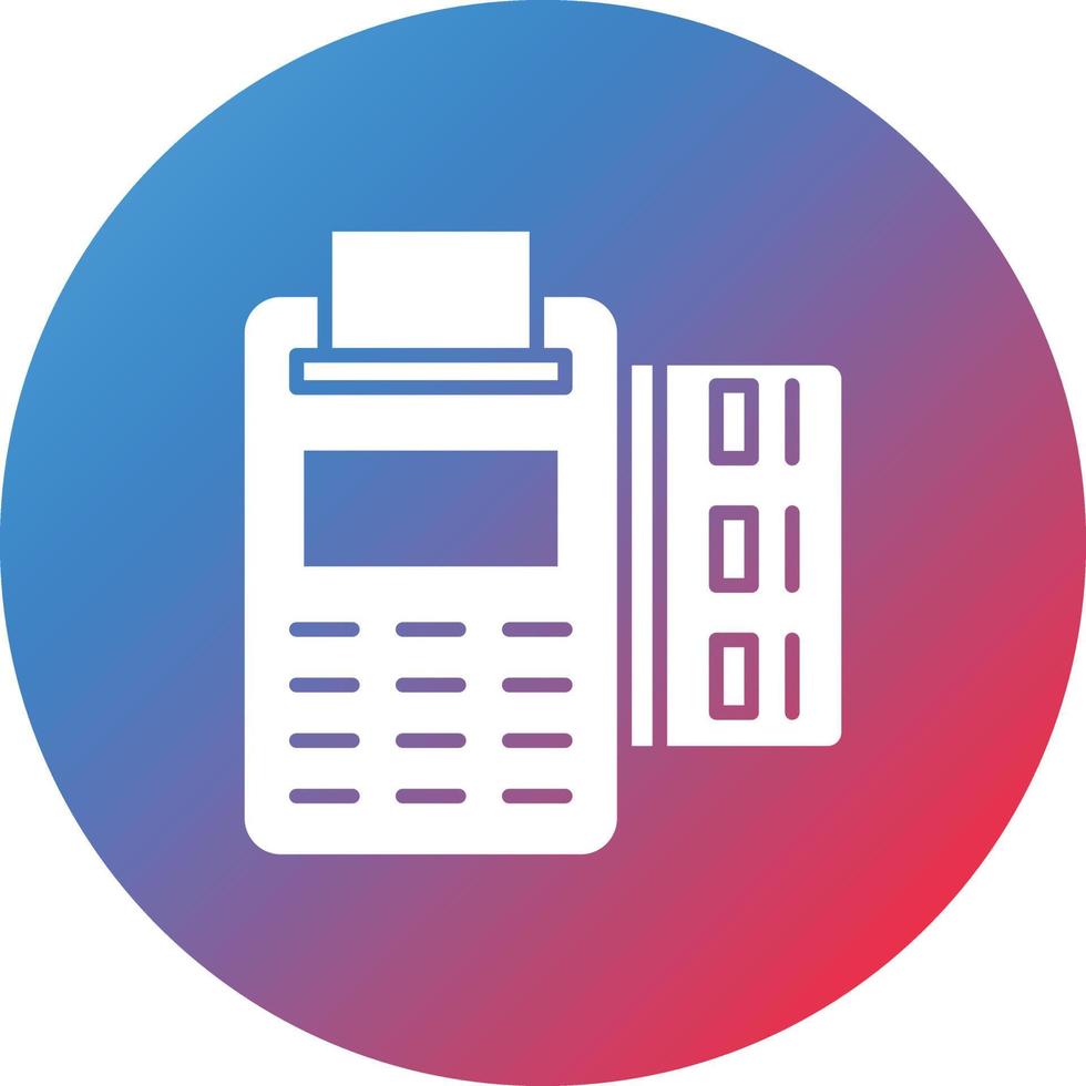 pos terminal glifo círculo gradiente icono de fondo vector