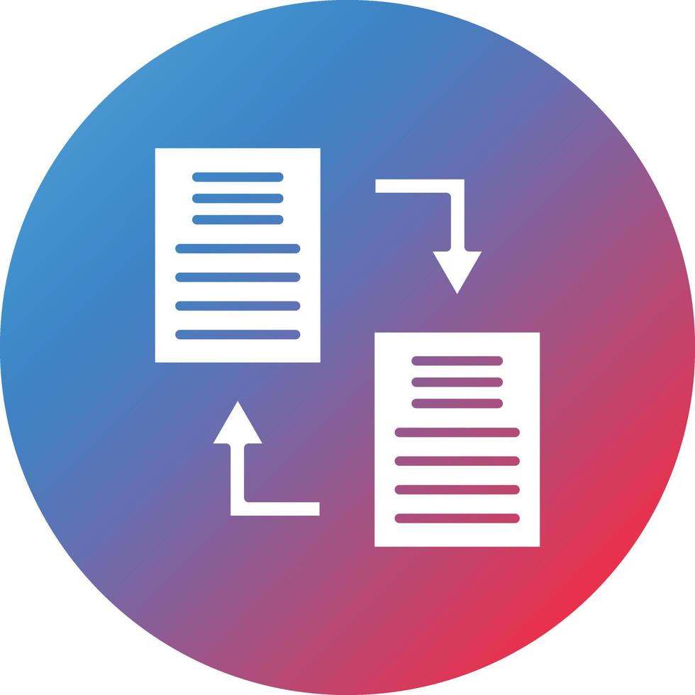 Documents Exchange Glyph Circle Gradient Background Icon vector