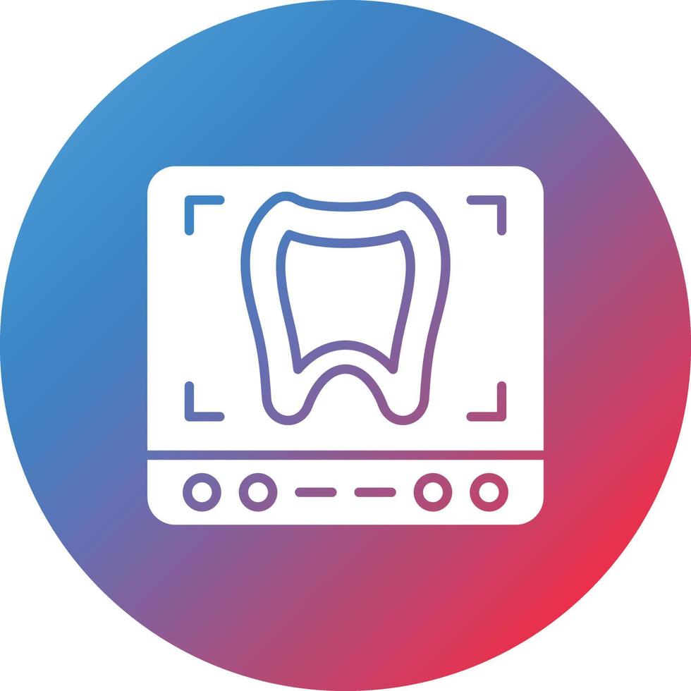 Tooth Xray Glyph Circle Gradient Background Icon vector