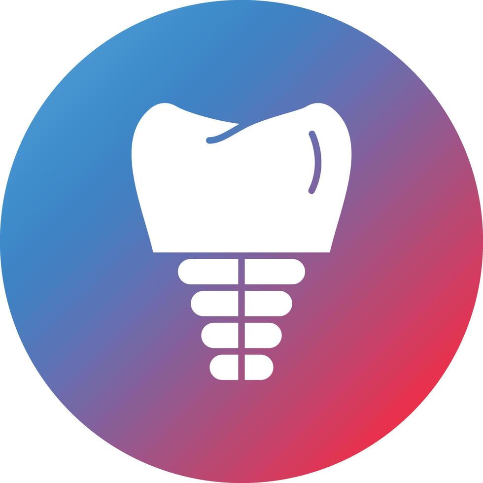 icono de fondo de gradiente de círculo de glifo de implante dental vector