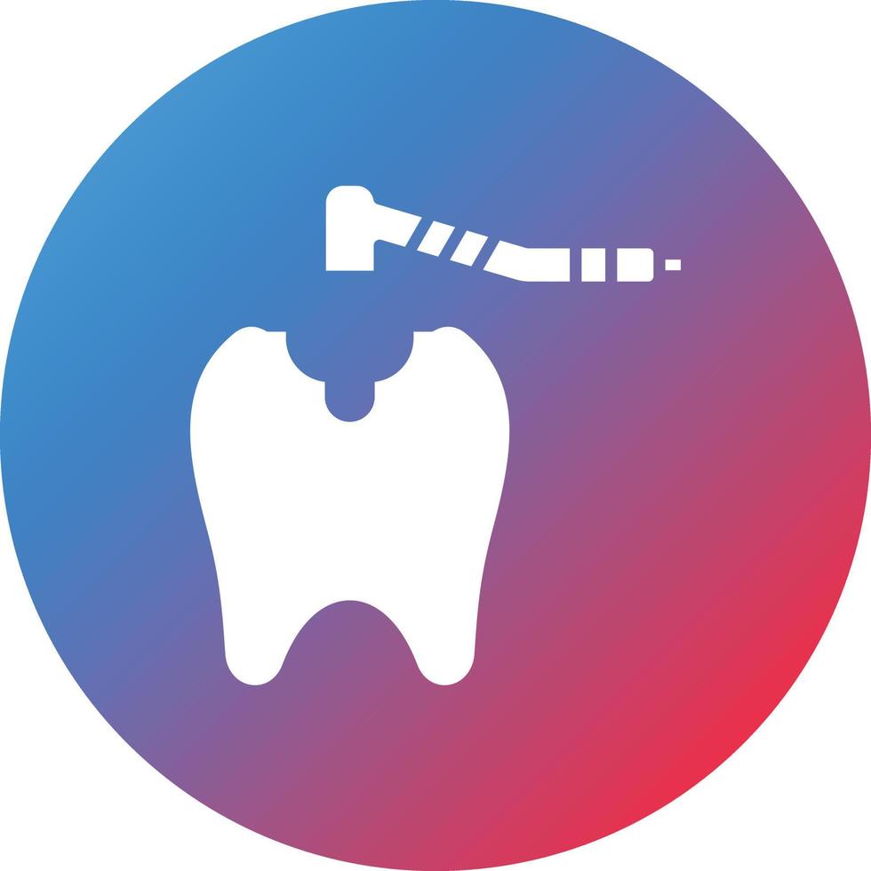 Tooth Drilling Glyph Circle Gradient Background Icon vector