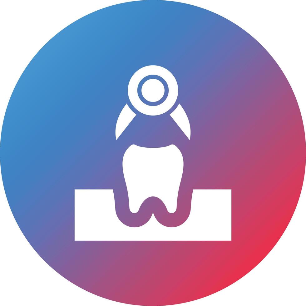 Tooth Extraction Glyph Circle Gradient Background Icon vector