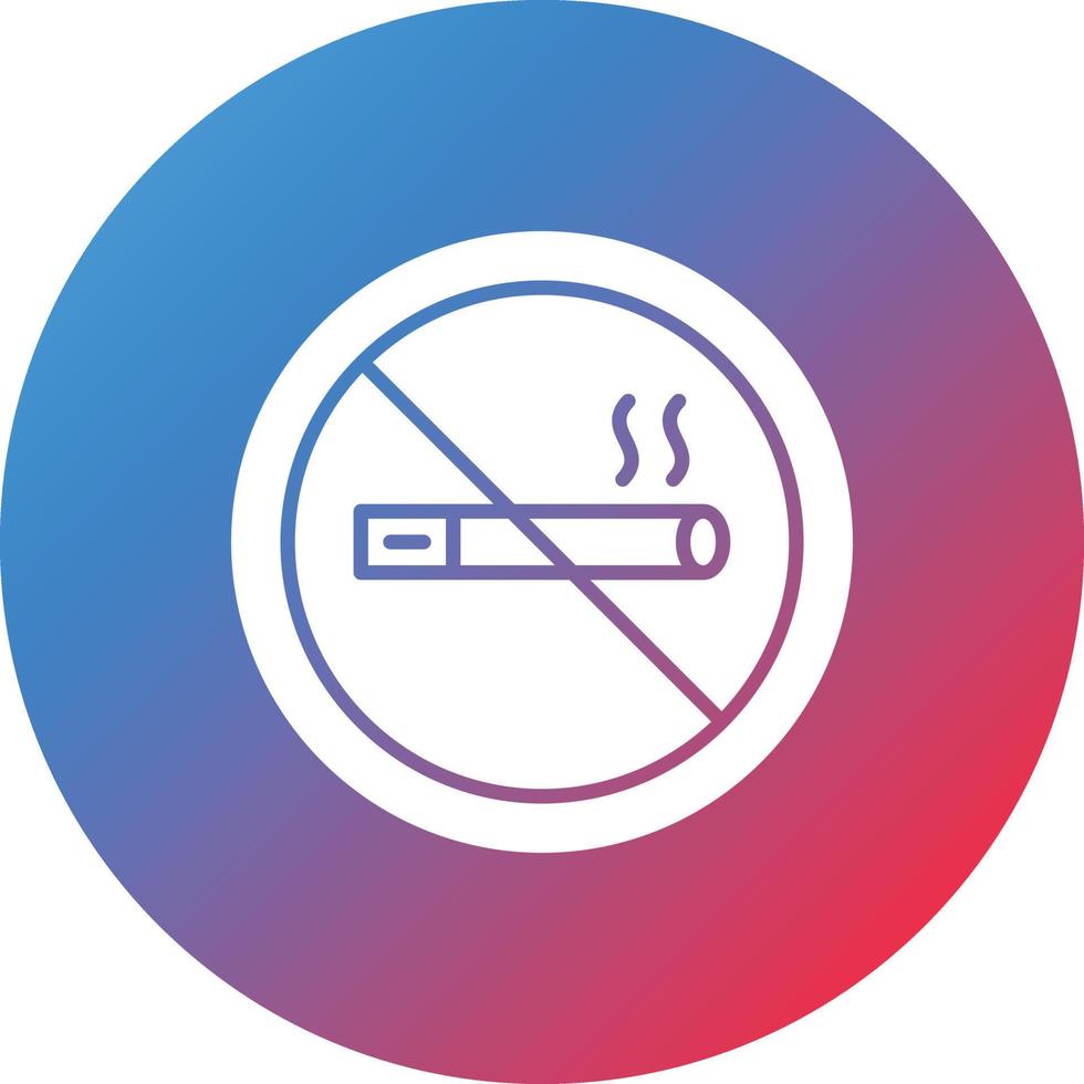 No Smoking Glyph Circle Gradient Background Icon vector