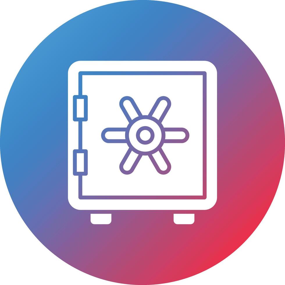 Strongbox Glyph Circle Gradient Background Icon vector