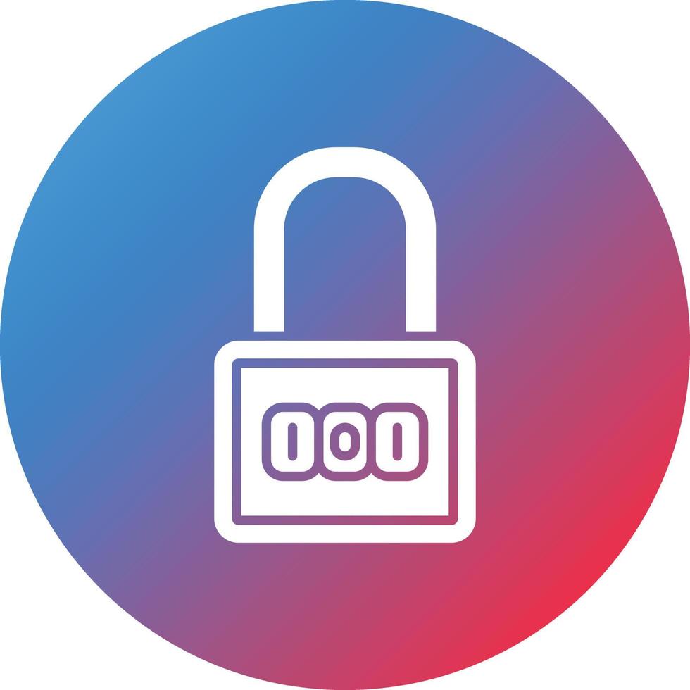 Number Padlock Glyph Circle Gradient Background Icon vector