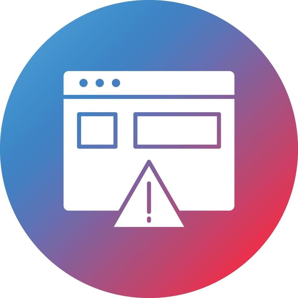 sitio web error glifo círculo gradiente fondo icono vector