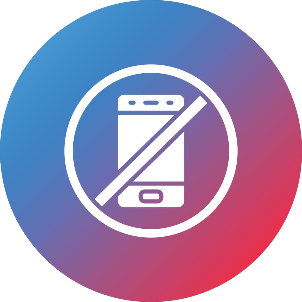 No Phone Glyph Circle Gradient Background Icon vector