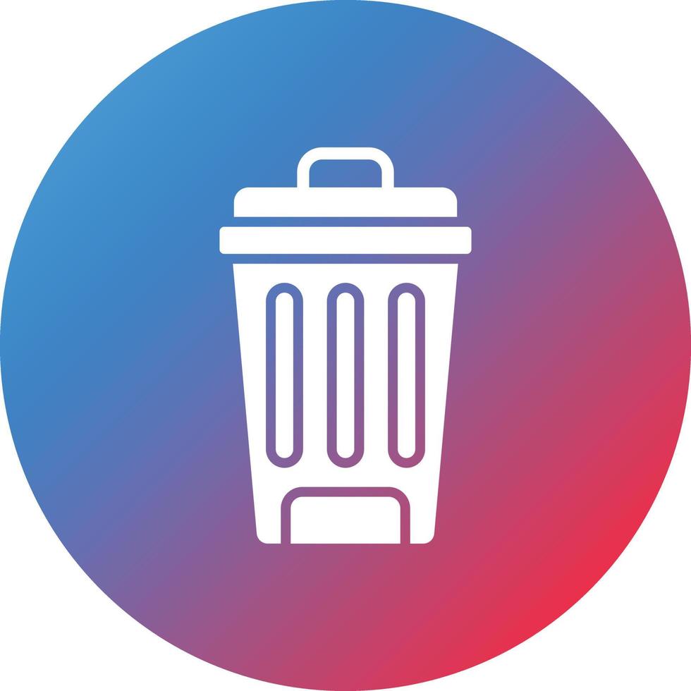 Trash Can Glyph Circle Gradient Background Icon vector