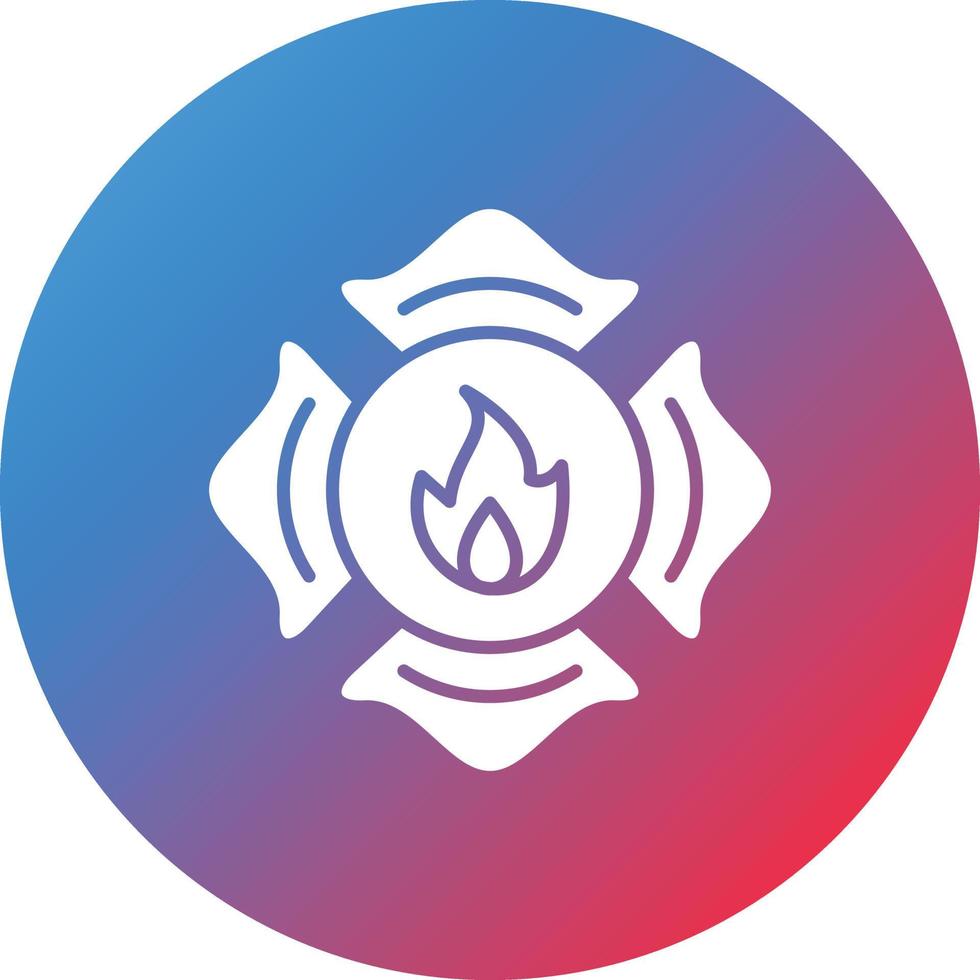 Firefighter Badge Glyph Circle Gradient Background Icon vector