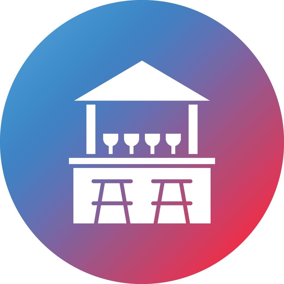 Beach Bar Glyph Circle Gradient Background Icon vector