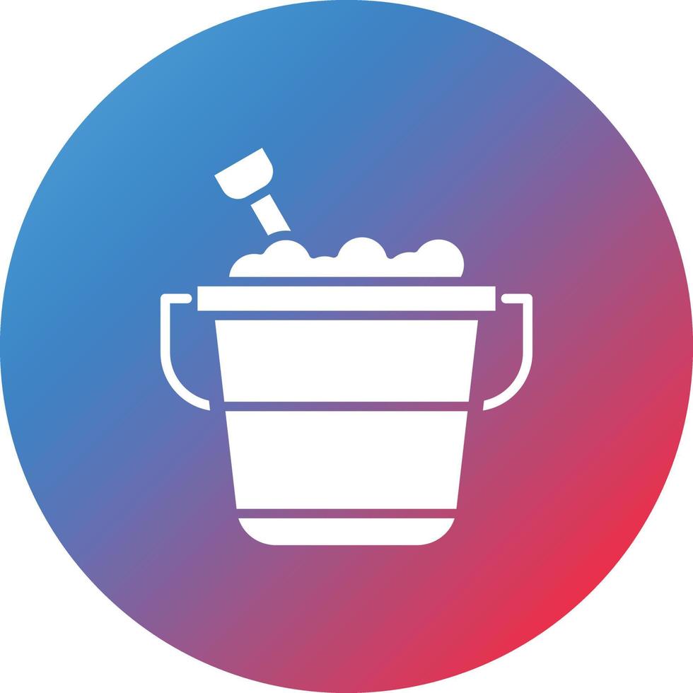 Sand Bucket Glyph Circle Gradient Background Icon vector