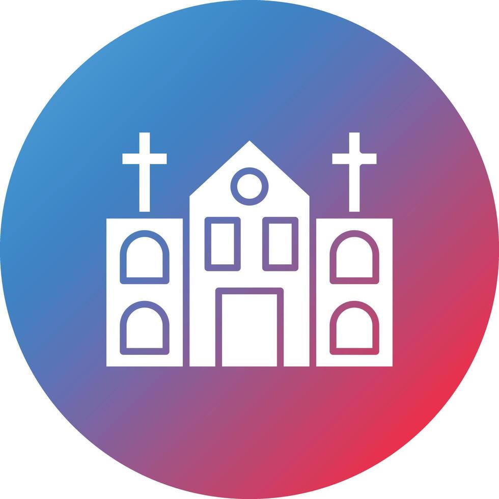 Church Glyph Circle Gradient Background Icon vector