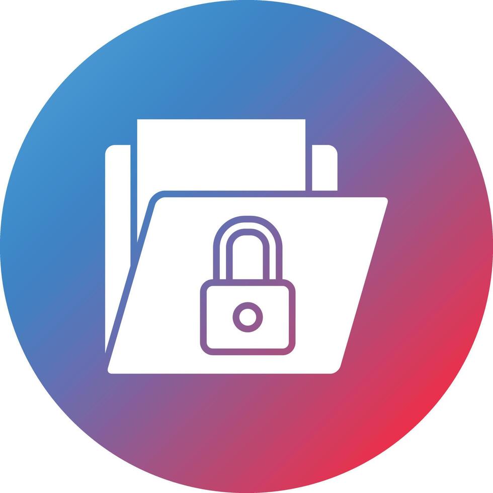 Secured Folder Glyph Circle Gradient Background Icon vector