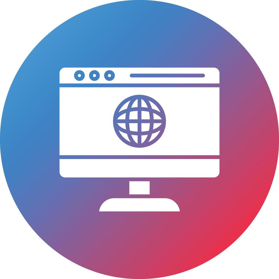 Website Glyph Circle Gradient Background Icon vector