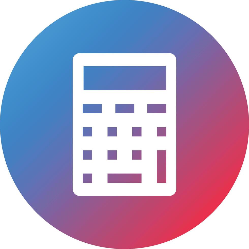 Calculator Glyph Circle Gradient Background Icon vector