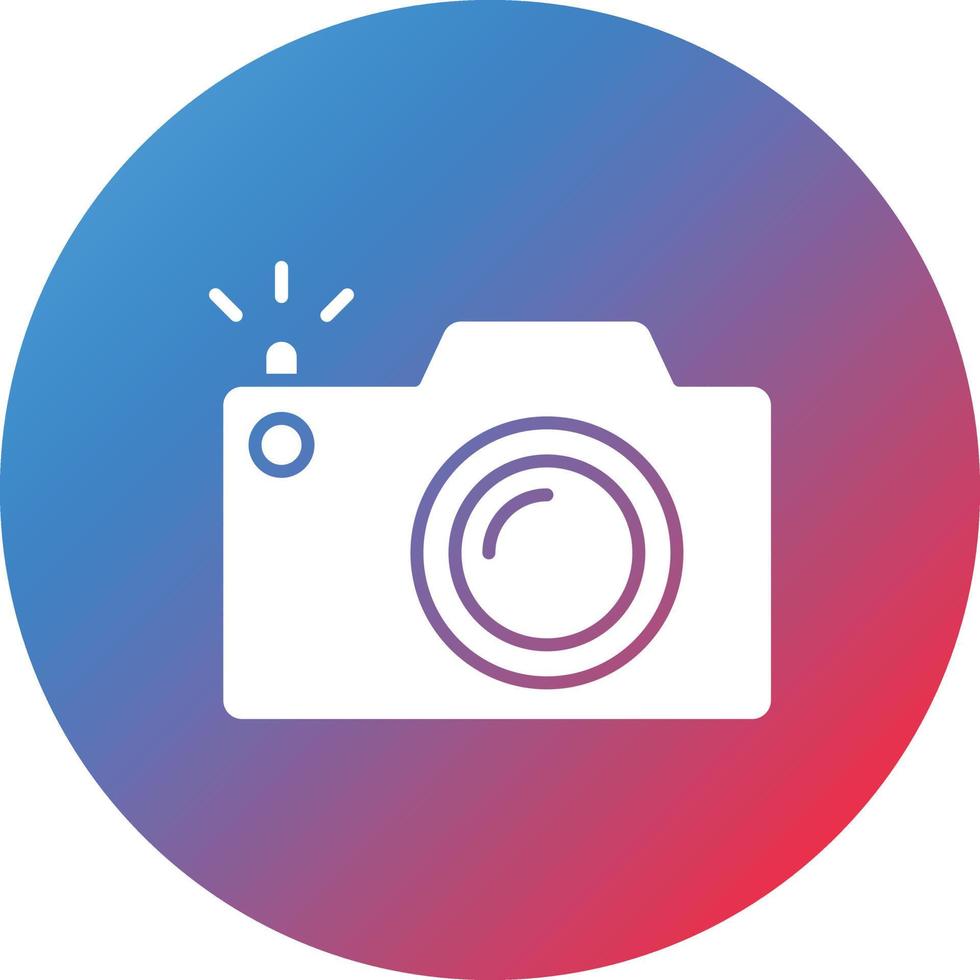 Camera Glyph Circle Gradient Background Icon vector