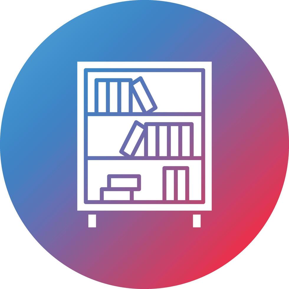 Bookshelf Glyph Circle Gradient Background Icon vector