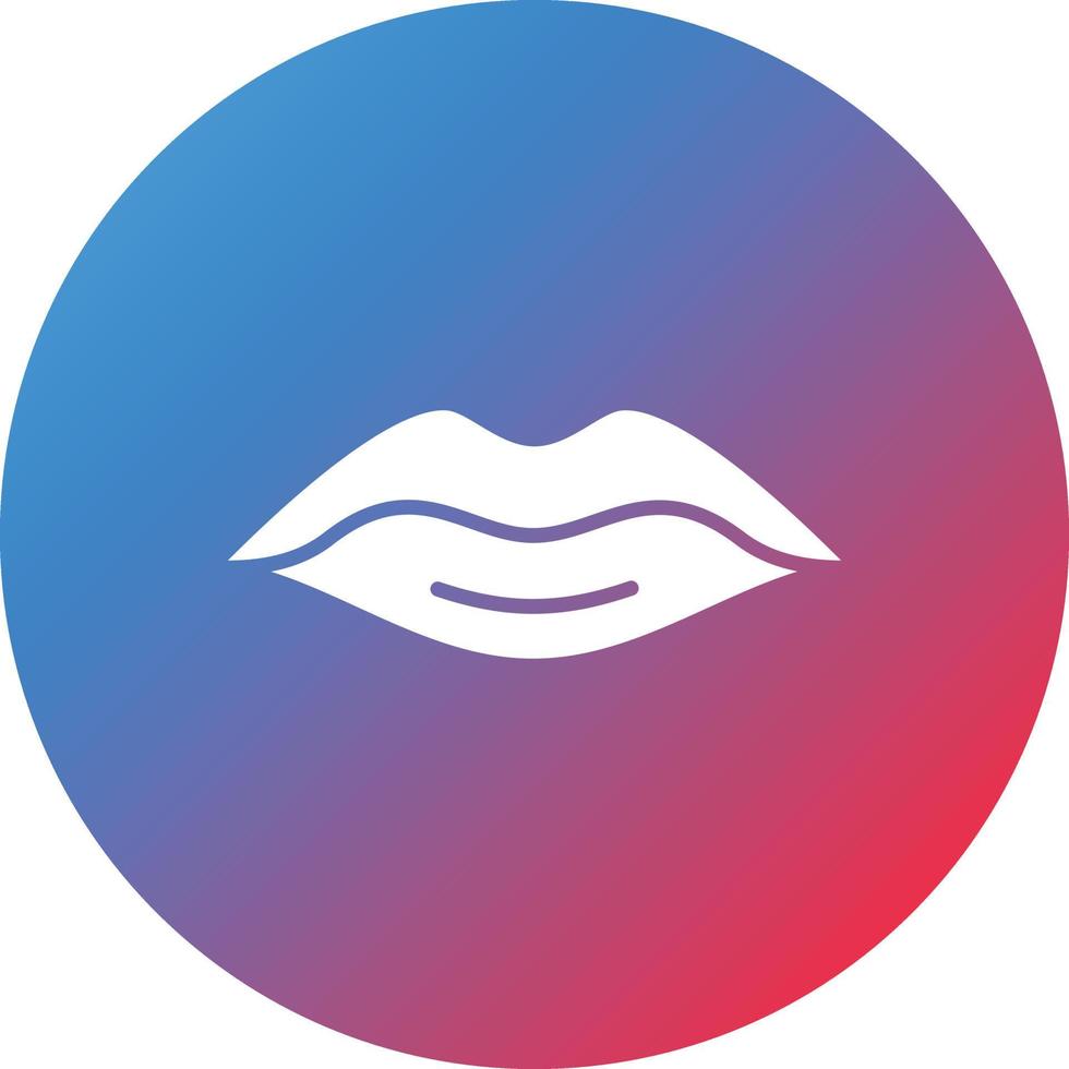 Lips Glyph Circle Gradient Background Icon vector