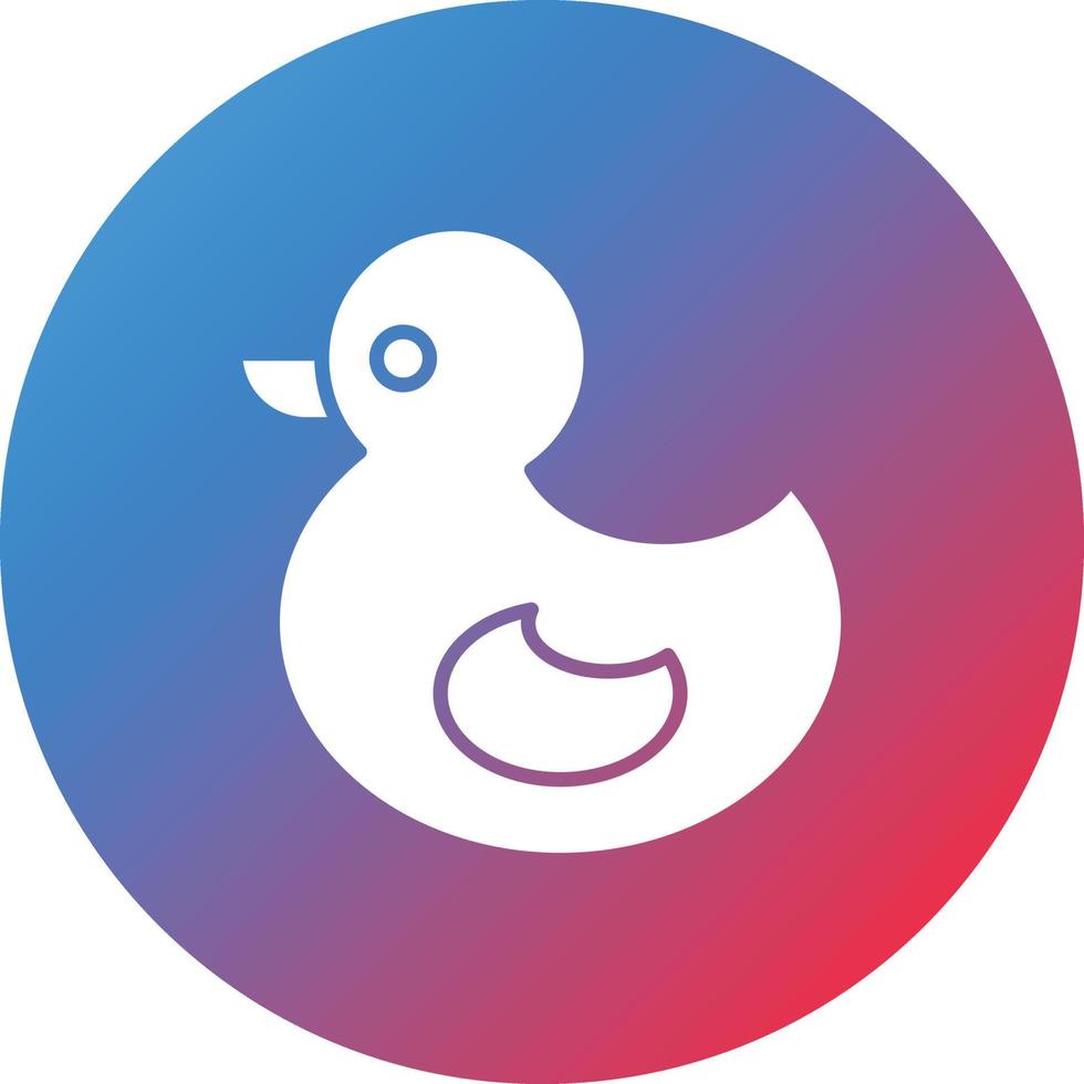 Duck Toy Glyph Circle Gradient Background Icon vector