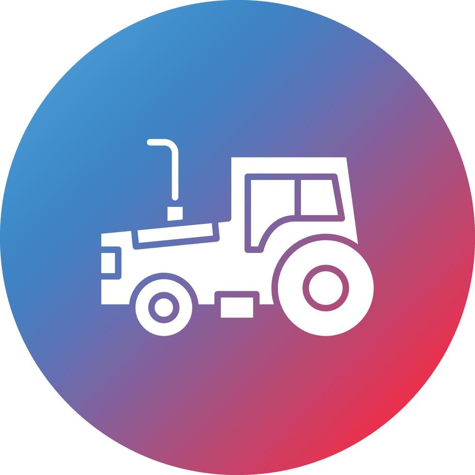 icono de fondo degradado de círculo de glifo de tractor vector