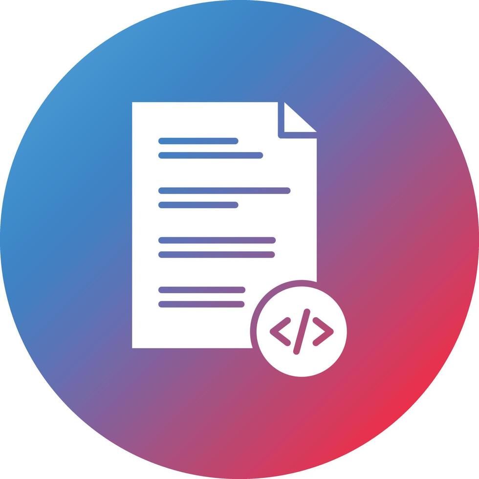 HTML File Glyph Circle Gradient Background Icon vector
