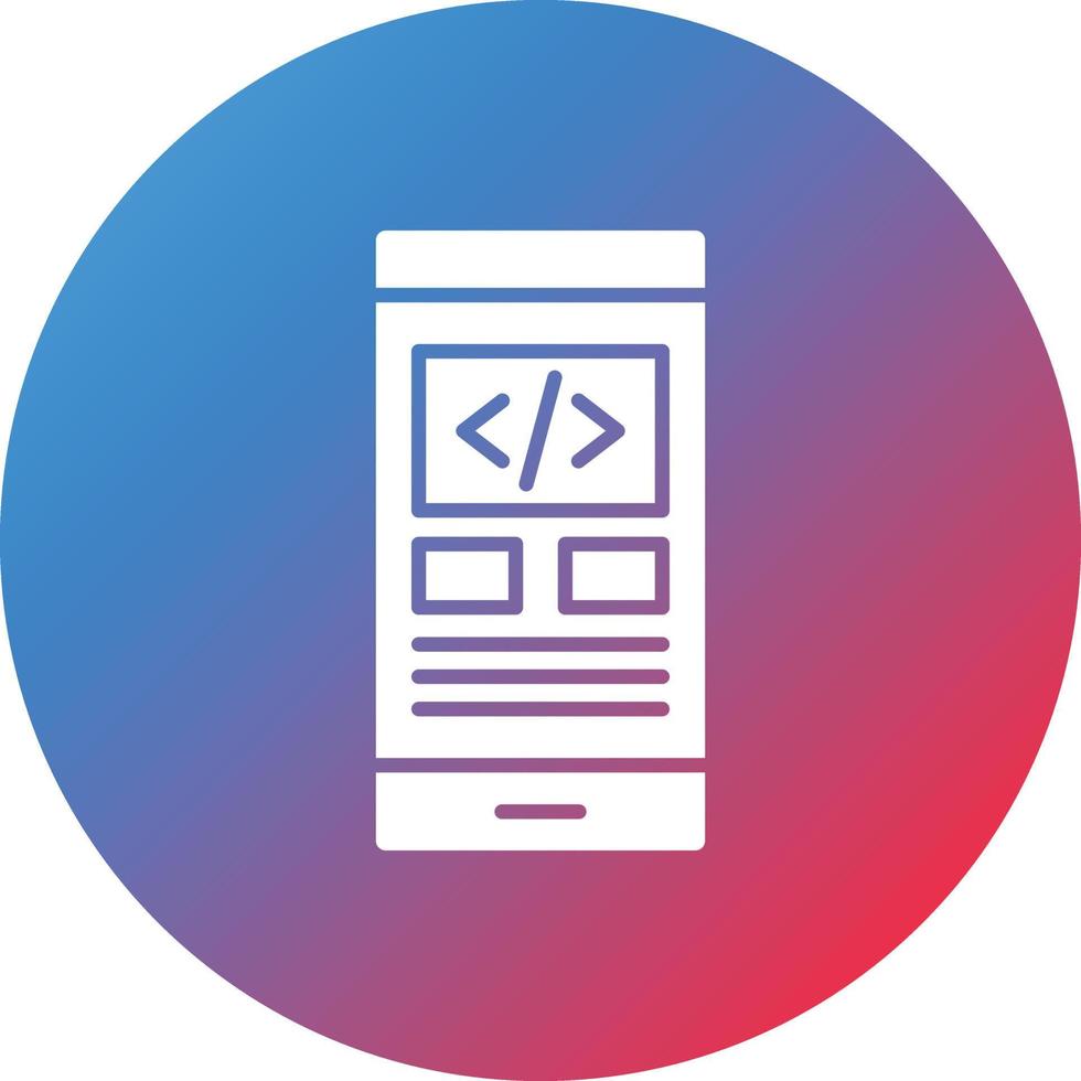 App Development Glyph Circle Gradient Background Icon vector