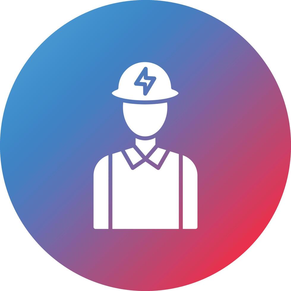 Electrician Glyph Circle Gradient Background Icon vector