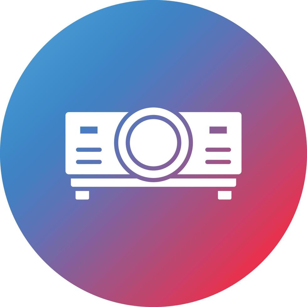 Projector Glyph Circle Gradient Background Icon vector