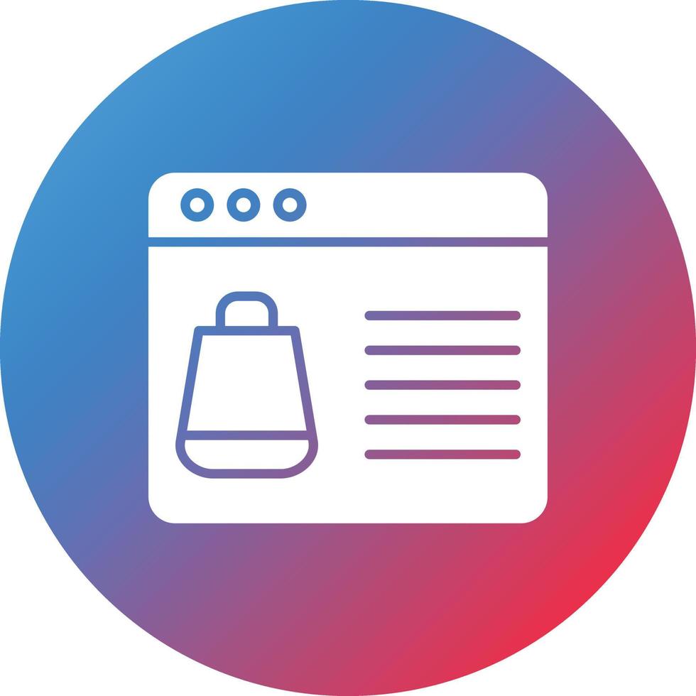 EComerce Webpage Glyph Circle Gradient Background Icon vector