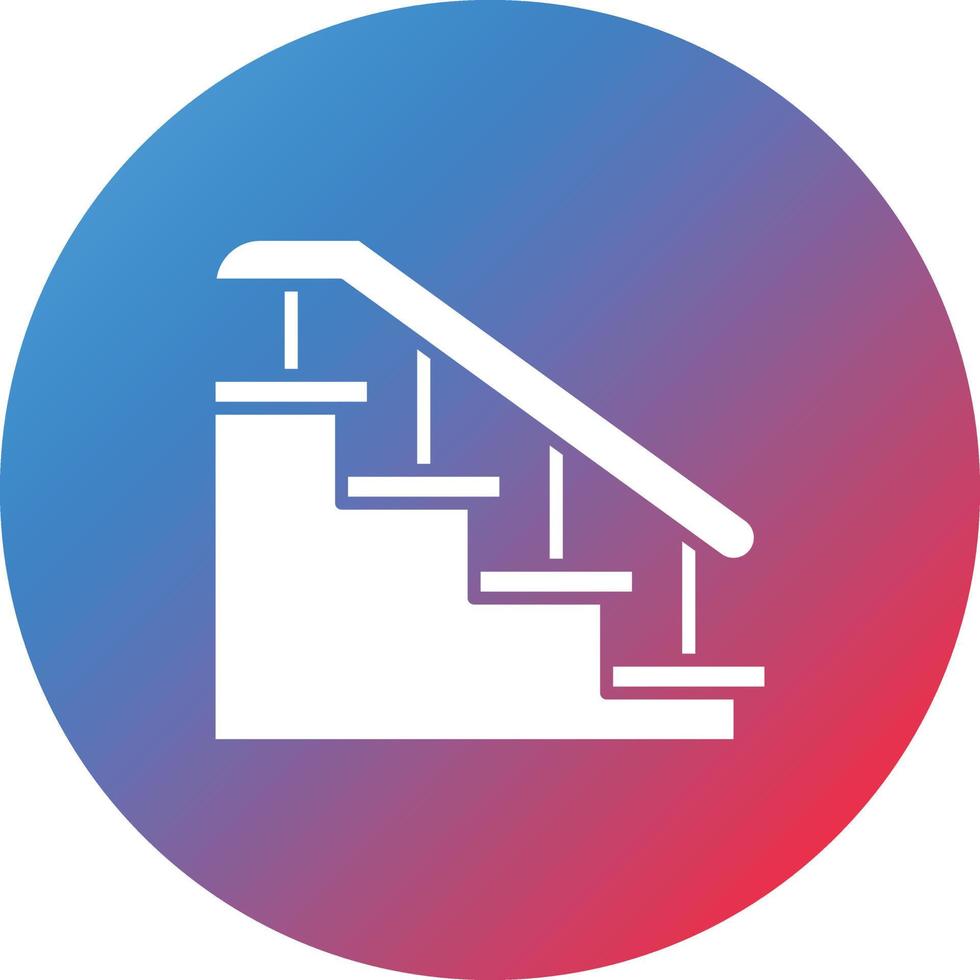 Stairs Glyph Circle Gradient Background Icon vector