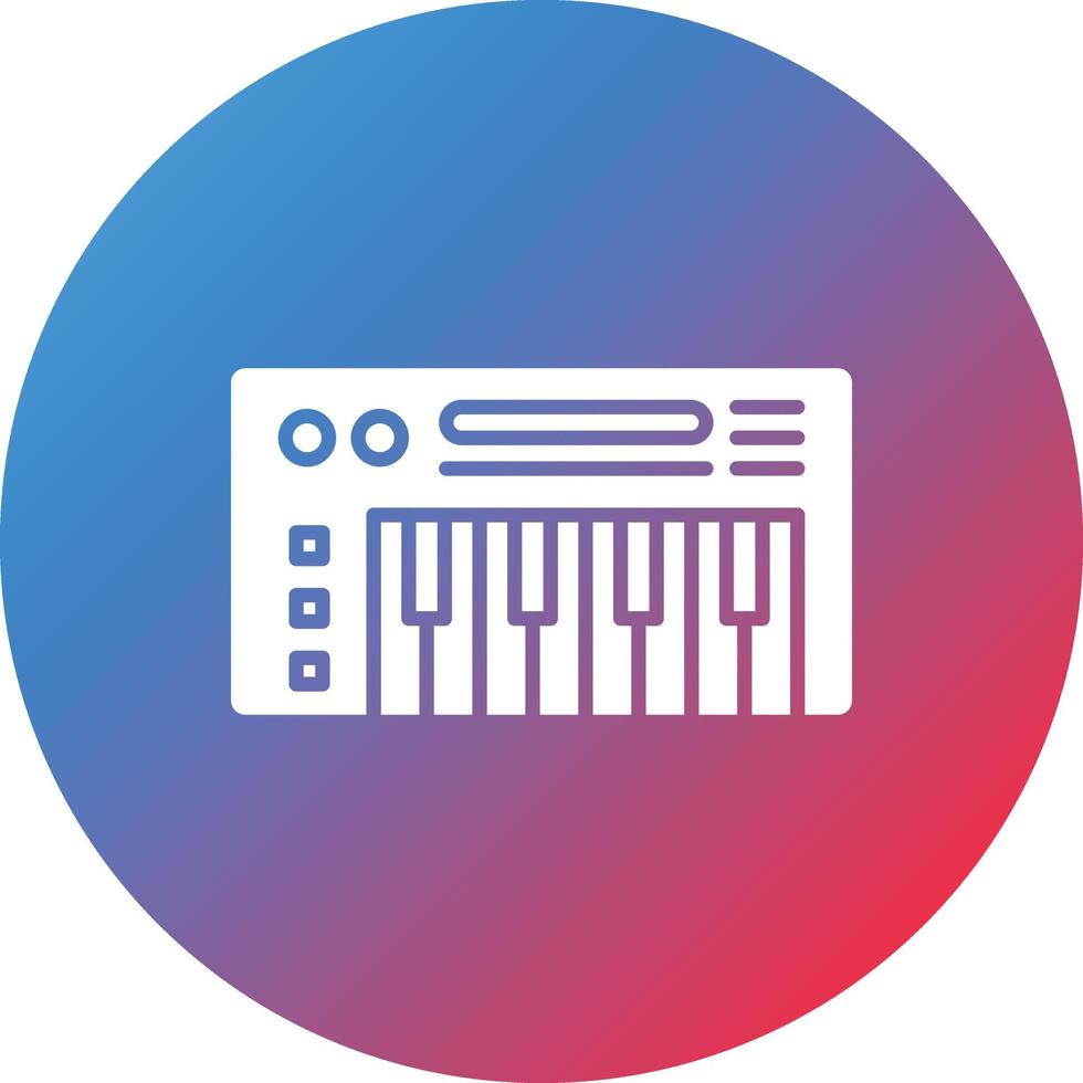 icono de fondo degradado de círculo de glifo de piano vector