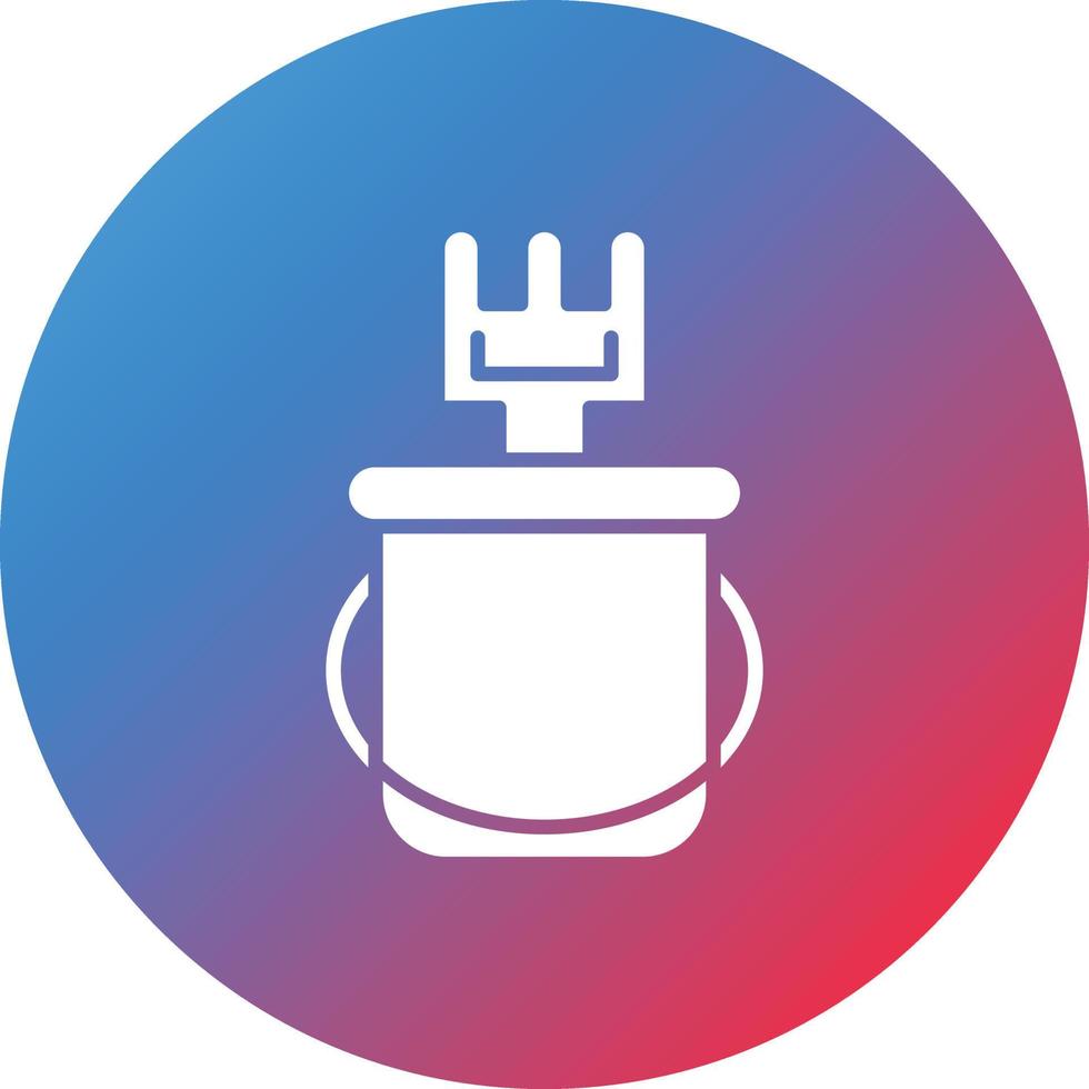 Sand Bucket Glyph Circle Gradient Background Icon vector
