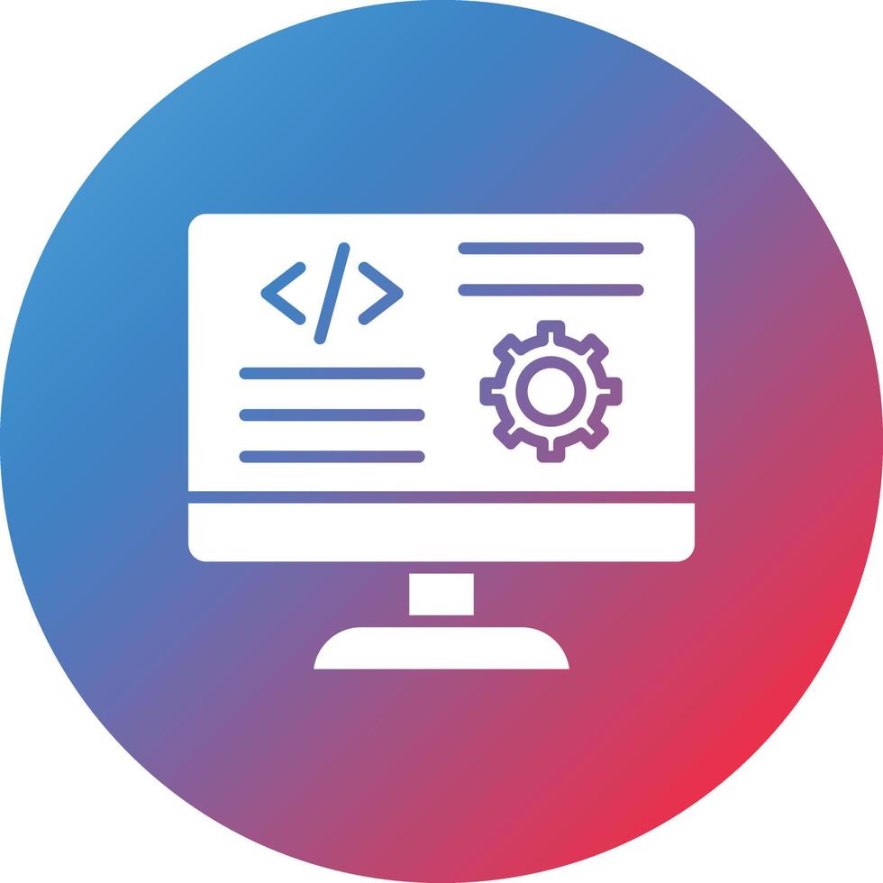 Code Settings Glyph Circle Gradient Background Icon vector
