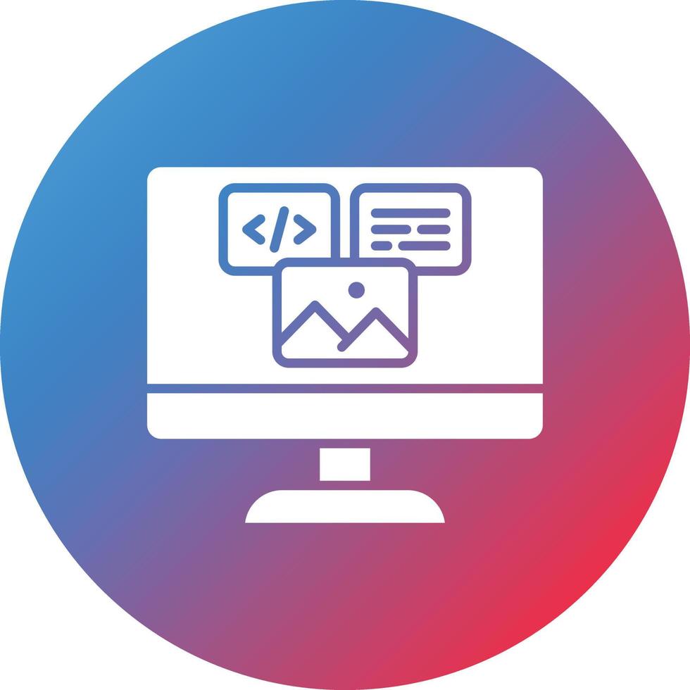 Web Design Glyph Circle Gradient Background Icon vector