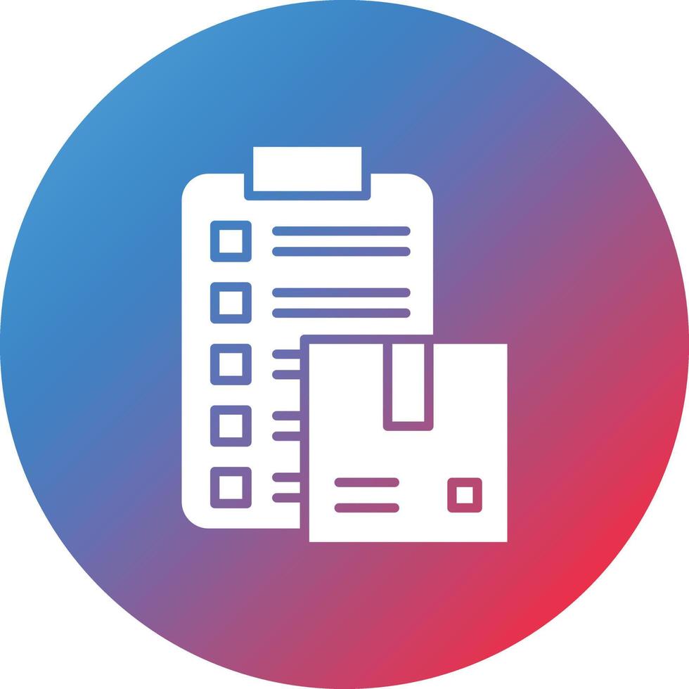 Delivery Box List Glyph Circle Gradient Background Icon vector