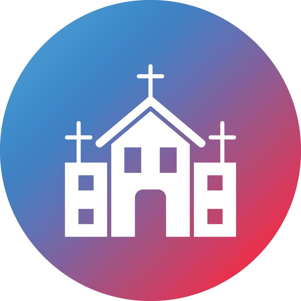 Church Glyph Circle Gradient Background Icon vector