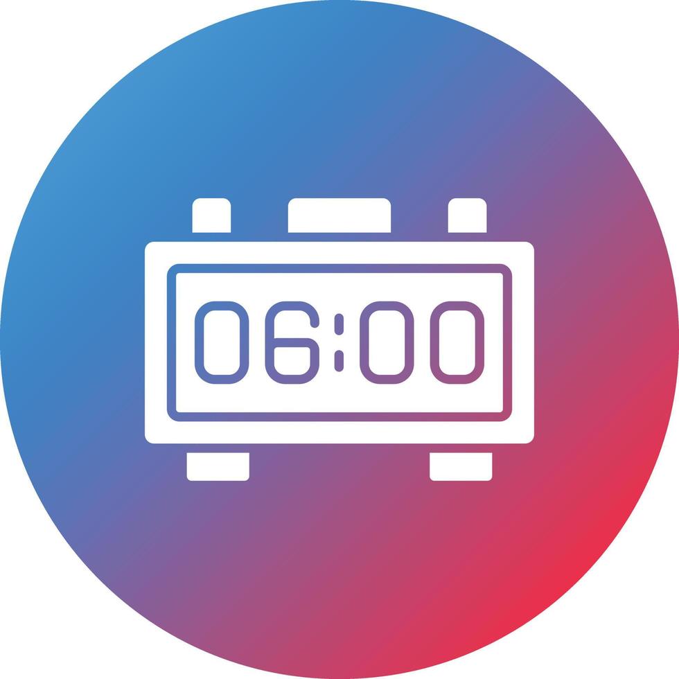 Digital Clock Glyph Circle Gradient Background Icon vector