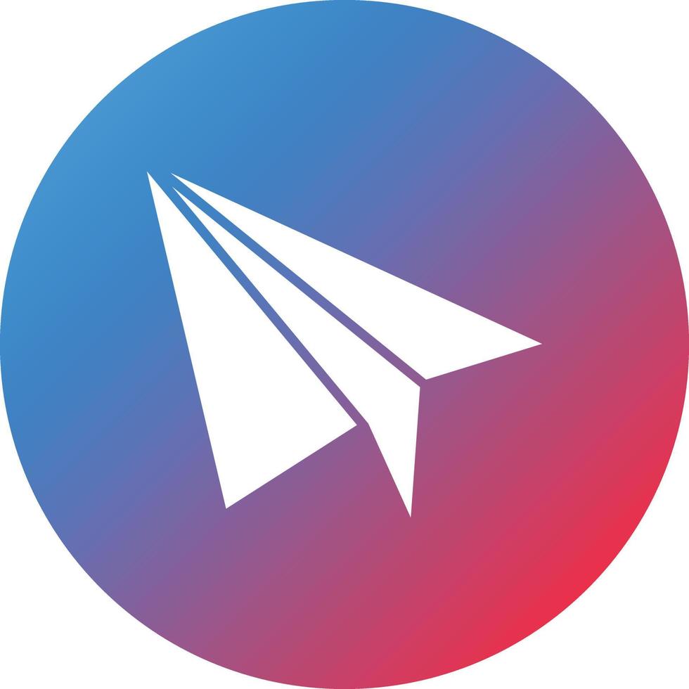 Paper Plane Glyph Circle Gradient Background Icon vector