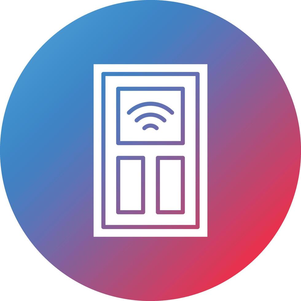 Smart Door Glyph Circle Gradient Background Icon vector