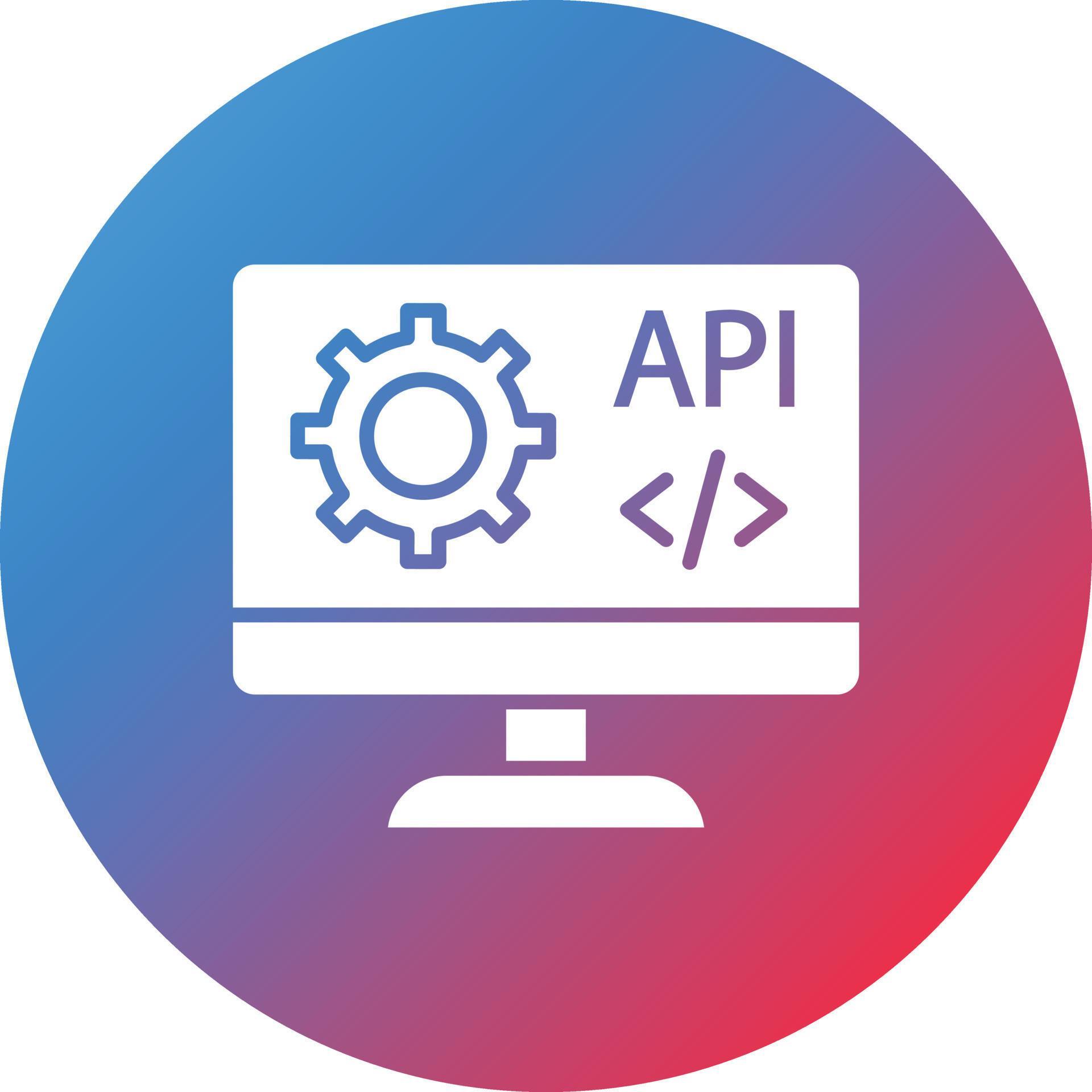 Web API Glyph Circle Gradient Background Icon 7399215 Vector Art at ...