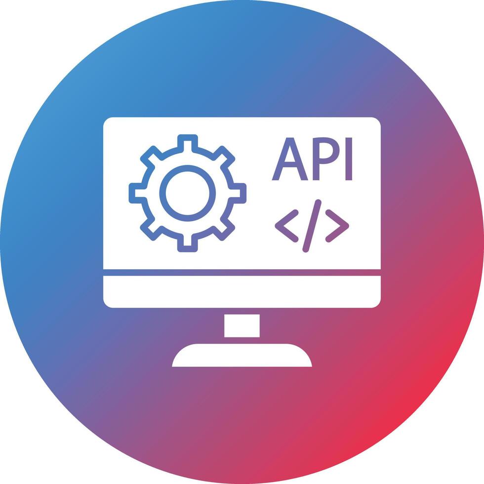 icono de fondo degradado de círculo de glifo de web api vector