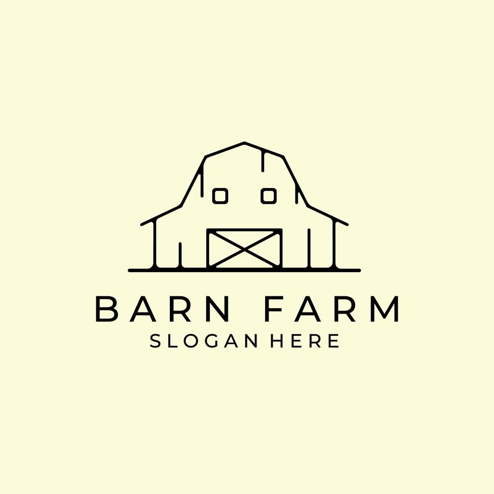 Barn logo line art vector illustration